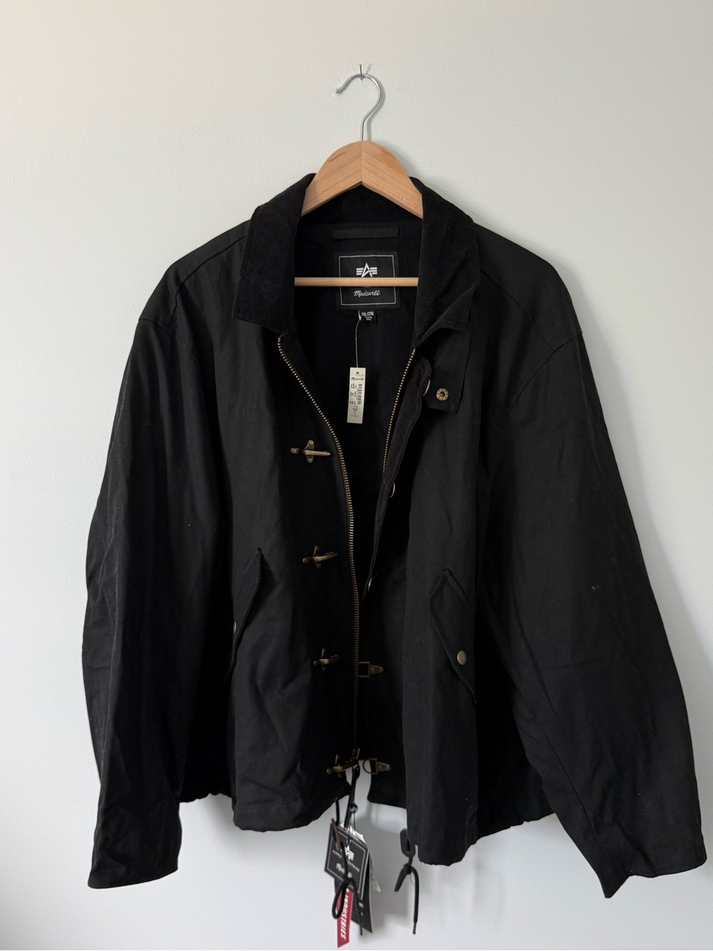 Madewell x Alpha Industries Waxed Cotton
Car Coat in Black